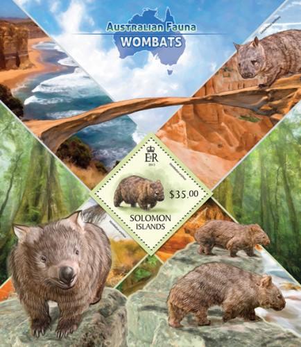 SOLOMON ISLANDS 2013 SHEET WOMBATS WILDLIFE slm13409b