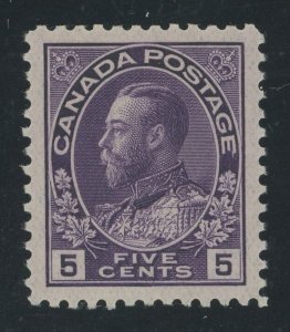 Canada 112 - 5 cent Admiral Violet shade - XF Mint never hinged