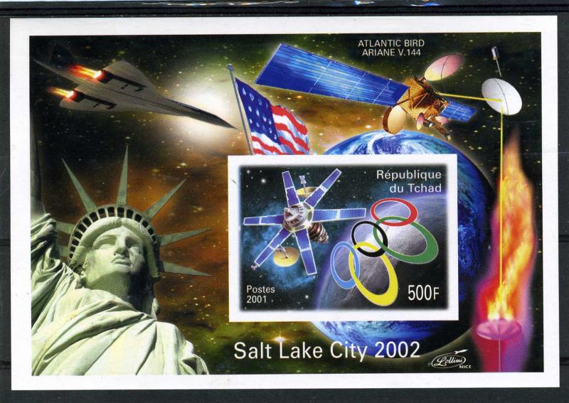 Chad 2001 Olympics Salt Lake City 2002 SPACE CONCORDE s/s Imperforated mnh.vf