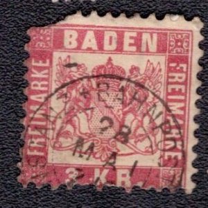 Baden - 27 1868 Used