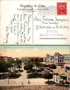 1912 Cuba Picture Postcard to Czechoslovakia Bohemia ( Postal History ), 1912