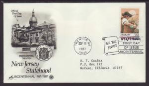 US New Jersey 1987 PCS Typed FDC BIN