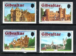 GIBRALTAR  365-8 MNH VF 25th Ann of Coronation - Royal Residences  Complete set