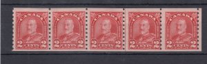 #181 COCKEYED KING VARIETY LINE PAIR 5x FINE MH Cat $165 Arch Issue Canada mint 