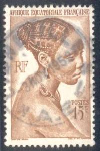 French Equatorial Africa ~ #182 ~ Bacongo Woman ~ Used