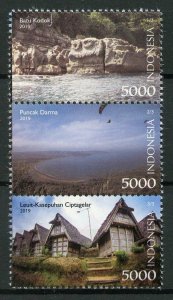 Indonesia 2019 MNH Ciletuh Palabuhanratu Geopark 3v Strip Landscapes Stamps