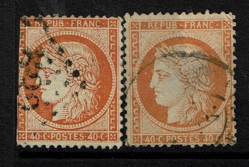 France # 59a and 59, Used, 59 sm corner crease, see notes - Lot 073017