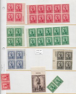 1942 War Savings Plate Blocks, Booklet Panes, Coils & $5 Single MNH (56116)