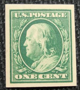 US #383 MNH, Imperf. Single, Benjamin Franklin, SCV $4.25 