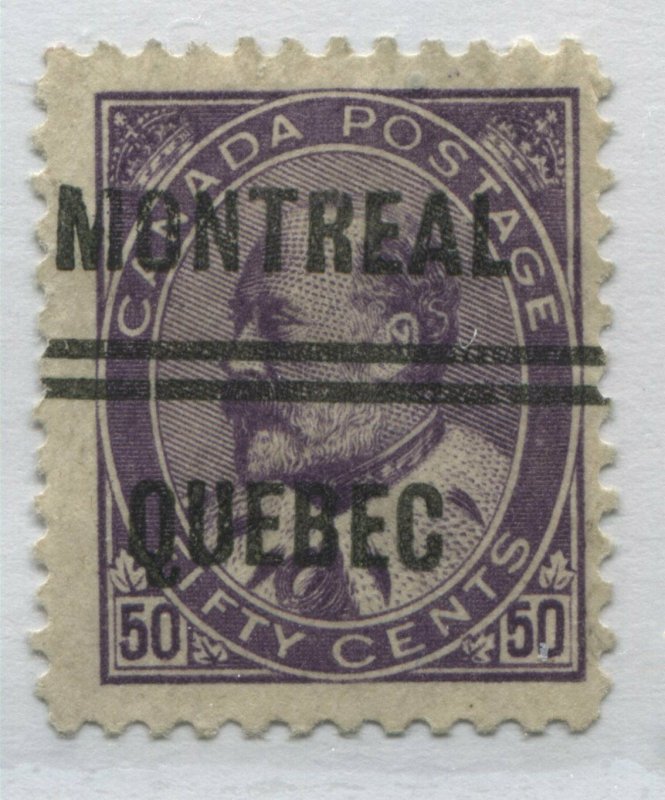 Canada KEVII 1908 50 cents with Montreal Precancel strike cat #4-95 