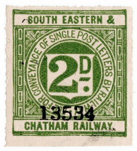 (I.B) South Eastern & Chatham Railway : Letter Stamp 2d