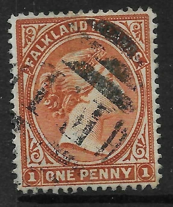 FALKLAND ISLANDS SG18 1891 1d ORANGE RED-BROWN USED