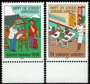 UN Vienna #76-77 MNH - Children's Immunization (1987)