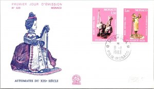 Monaco FDC 1983 SC #1403,5 19th Century Automata - J21223