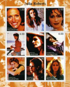 Tajikistan 2000 JULIA ROBERTS American Actress Sheet Perforated Mint (NH)