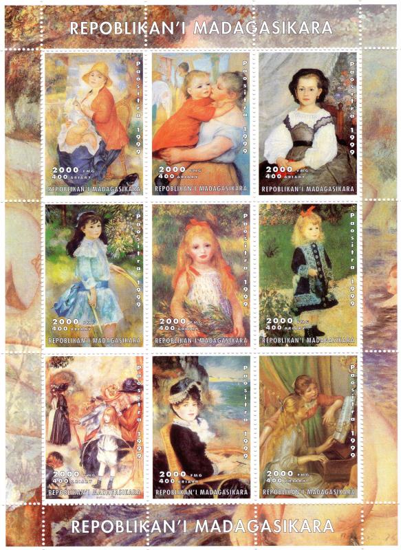 Madagascar 1999 Renoir Paintings Sheet Perforated mnh.vf