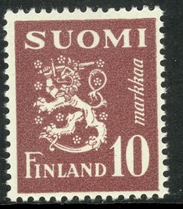 FINLAND 1950 10m Violet Brown ARMS Issue Sc 293 MNH