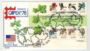 1978 USA CANADA CAPEX SOUVENIR SHEET BY ELITE COPYRITE SELVAGE FULL SHEET