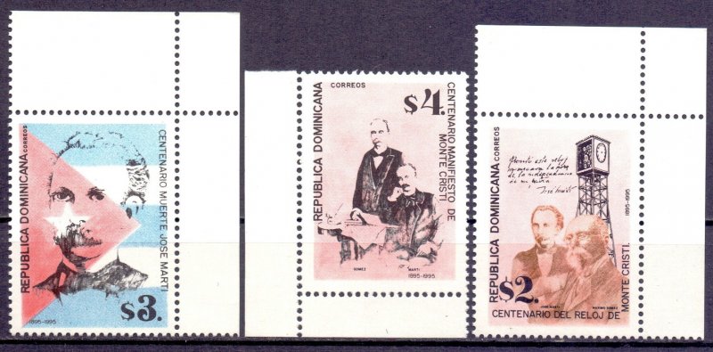 Dominican Republic. 1995. 1736-38. Writer and poet. MNH.