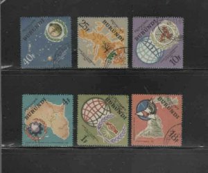 BURUNDI #134-140 1965 INTERNATIOJNAL COOPERTION YEAR MINT VF HR O.G CTO a