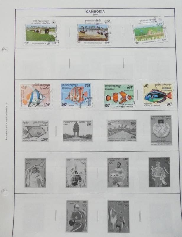 EDW1949SELL : CAMBODIA Collection of different on pages Mostly Topicals Cat $587