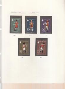 ANTIGUA MILITARY UNIFORMS SERIES 1 TO SERIES 5 MINI-SHEETS PLUS SINGLES UMM.