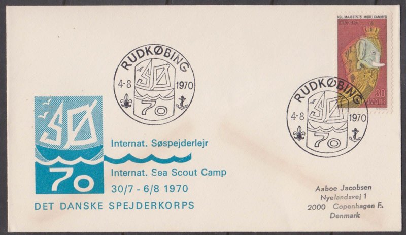 DENMARK - 1970 INTERNATIONAL SEA SCOUT CAMP SPECIAL COVER WITH SP. CANCL.