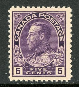 Canada 1922 KGV Admiral 5¢ Violet Wet Printing Scott #112 MNH V16