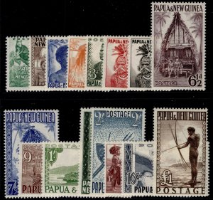 AUSTRALIA - Papua New Guinea QEII SG1-15, 1952-58 complete set NH MINT. Cat £90.