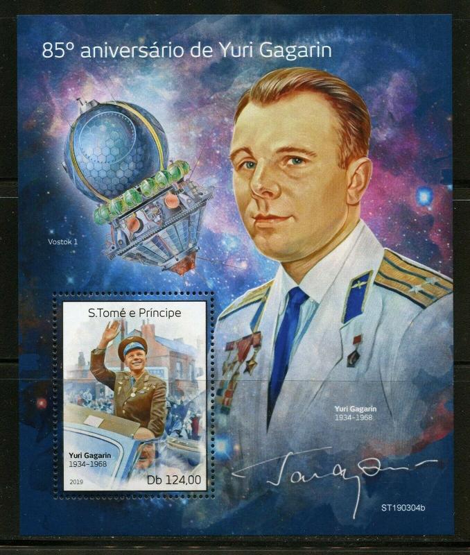 SAO TOME  2019 85th BIRTH  ANNIVERSARY OF YURI GAGARIN  SOUVENIR SHEET  MINT NH