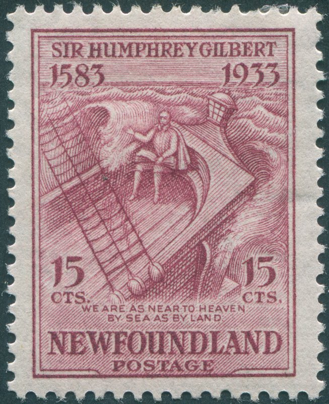 Newfoundland 1933 15c claret SG246w unused