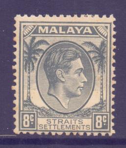 Straits Setts Scott 243 - SG283, 1937 George VI 8c MH*