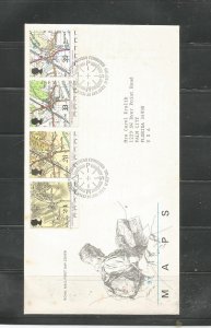 #1392 - #1395 Ordnance Survey Maps, Bicent. FDC w/Maps insert