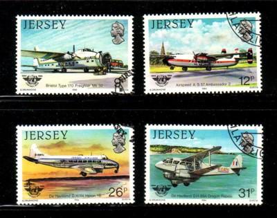 Jersey Sc 336-9 1984 ICAO planes stamp set used