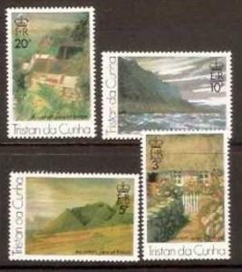 Tristan Da Cunha 1976 Painting, Art, Mountain  Sc 209-12 4v  MNH # 2607