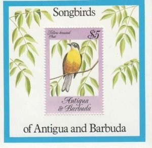 Antigua 1984 - Song birds - Souvenir Stamp Sheet - Scott #778 - MNH