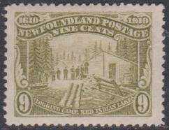 NEWFOUNDLAND 1910 MINT OG 9c  P14 SG102 CAT 