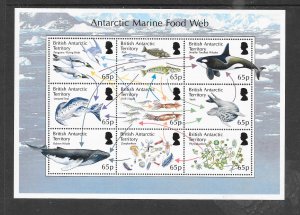 BRITISH ANTARCTIC TERRITORY #485 FOOD WEB M/S MNH