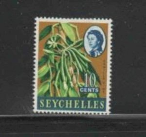 SEYCHELLES #199 1968 10c QEII & VANILLA MINT VF LH O.G