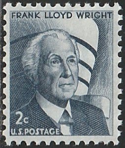 1280 MNH single Frank Lloyd Wright, tagged, shiny gum, sheet format