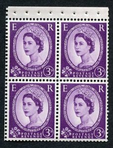 SB91 3d Wmk Edward Upright Booklet Pane of Four Good Perfs U/M (k)