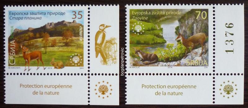 2014 SERBIA - COMPLETE SET (MNH)! mountain deer lamb rabbit fauna animal bird I7