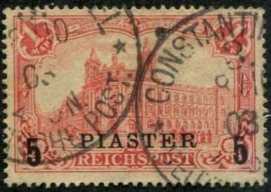 German Offices Turkey SC# 215 Piaster on 1mk o/p on Germany used