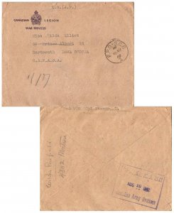 Canada Soldier's Free Mail 1942 F.P.O.-S.C 6 - 1 Canadian Reinforcement Units...