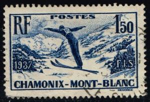 France #322 Skiing on Mont Blanc; Used (1.75)
