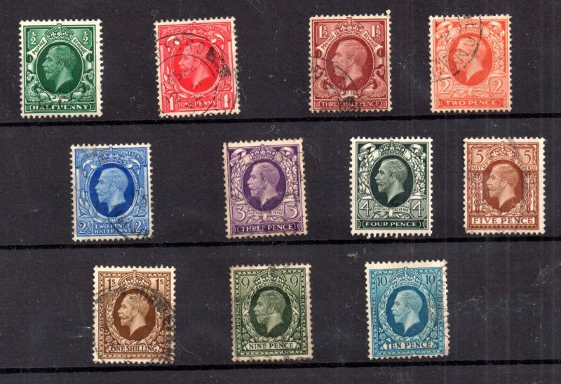 GB KGV 1934 Photogravure fine used set SG439-449 WS20508