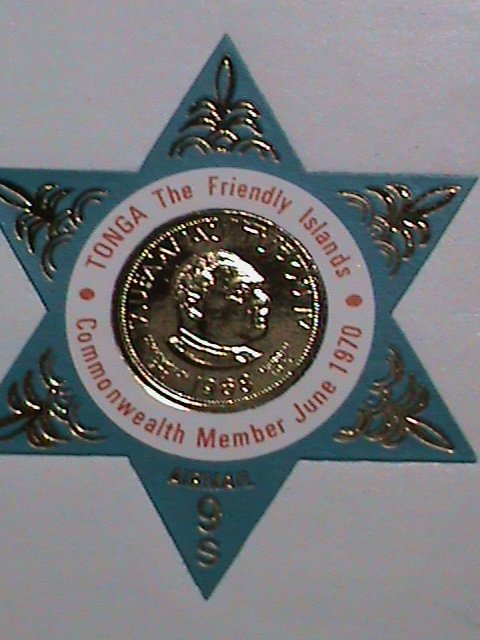 ​TONGA 1970 -SC#C76 KING TAUFA'AHAU TUPOU IV MEDAL- MNH-VERY FINE-KEY STAMP