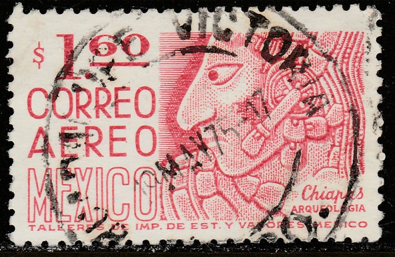 MEXICO C446, $1.60 1950 Def 8th Issue Fosforescent glazed. USED. F-VF. (991)