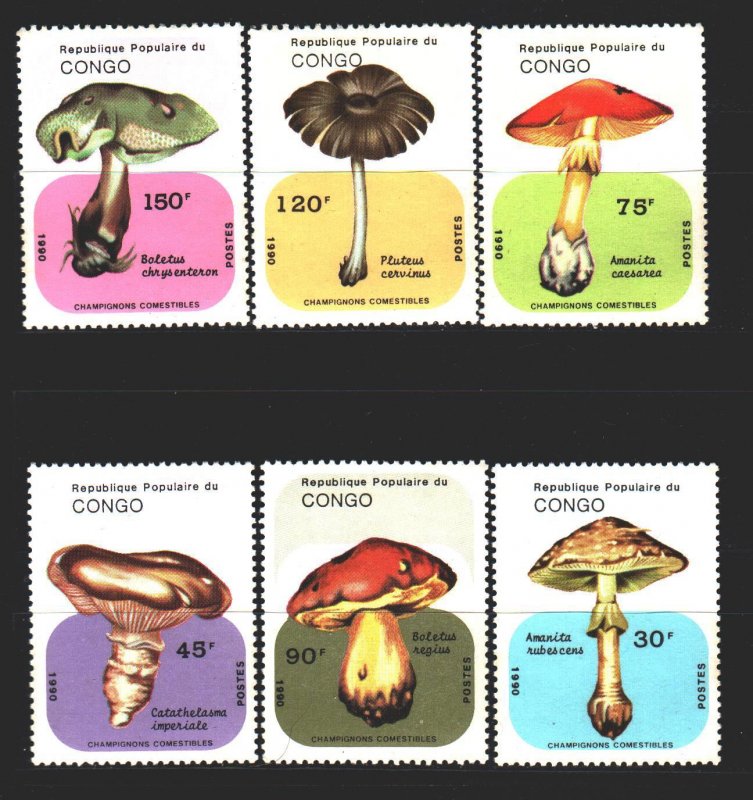 Congo. 1991. 1205-11 from the series. Mushrooms. MNH.