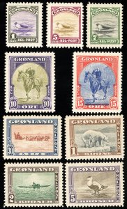 Greenland Stamps # 10-18 MLH VF Scott Value $160.00
